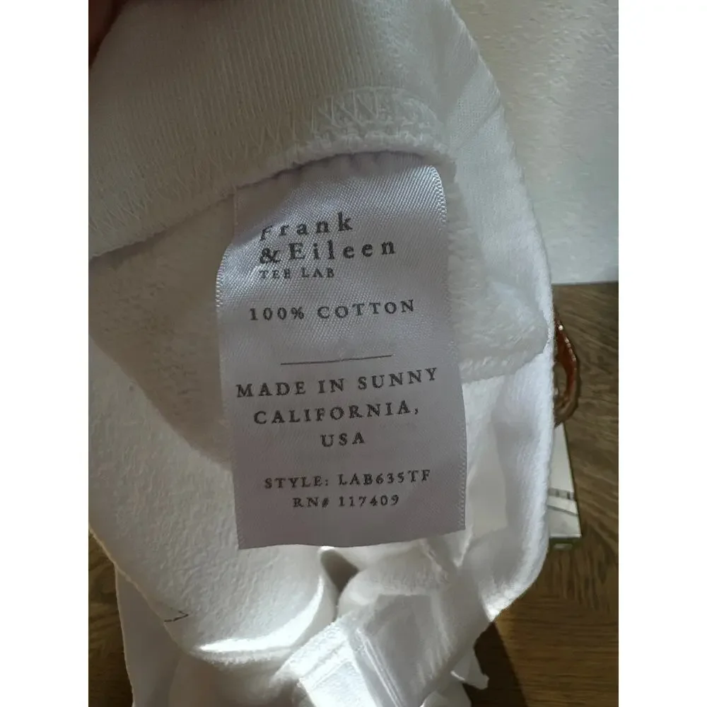 FRANK & EILEEN Pearl Triple Fleece Shorts in White Size XL